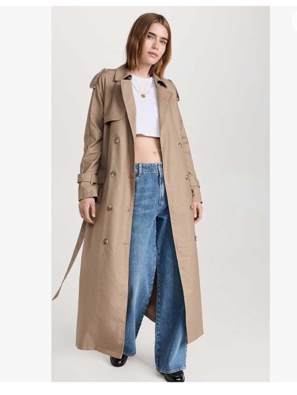 Lioness Classic Long Trench Coat khaki